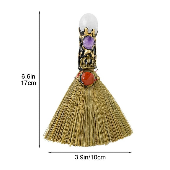 Wiccan Supplies​​ Magic Broomstick Decor - Healing Crystal Pagan Altar Witchcraft Spiritual Decoration for Home Blessing​ Home Blessing​​