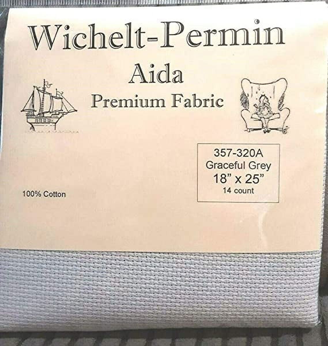 Wichelt Permin Premium Aida Cross Stitch Fabric 14 Count Graceful Grey ...