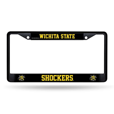 Wichita State Shockers Metal License Plate Frame - Standard 12 x 6 in - Black