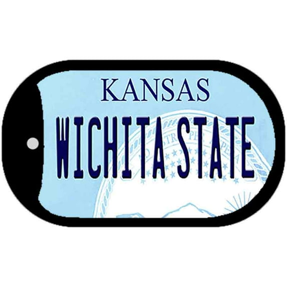Wichita State Kansas Novelty Metal Dog Tag Necklace DT-6603 2" x 1" Dog Tag (DT)