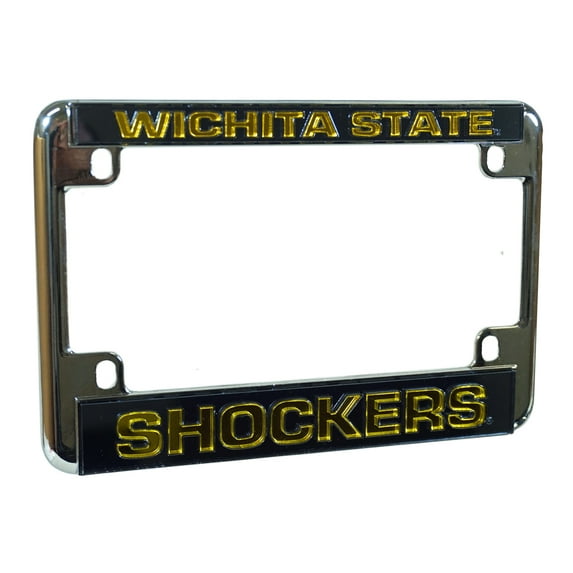 Wichita State NCAA Shockers Chrome Motorcycle License Plate Frame - also Recreational Vehicles, RVs, Bikes & Scooters