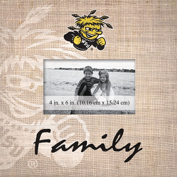 Wichita State Shockers 10'' x 10'' Burlap Pattern Frame