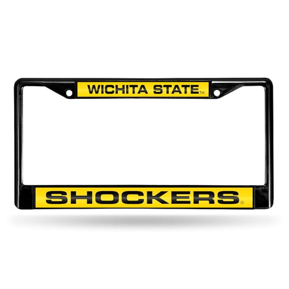 Wichita State University Shockers Black Metal Laser Cut License Plate Frame