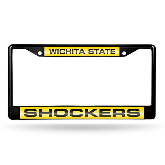 Wichita State Shockers Black Metal Laser Cut License Plate Frame