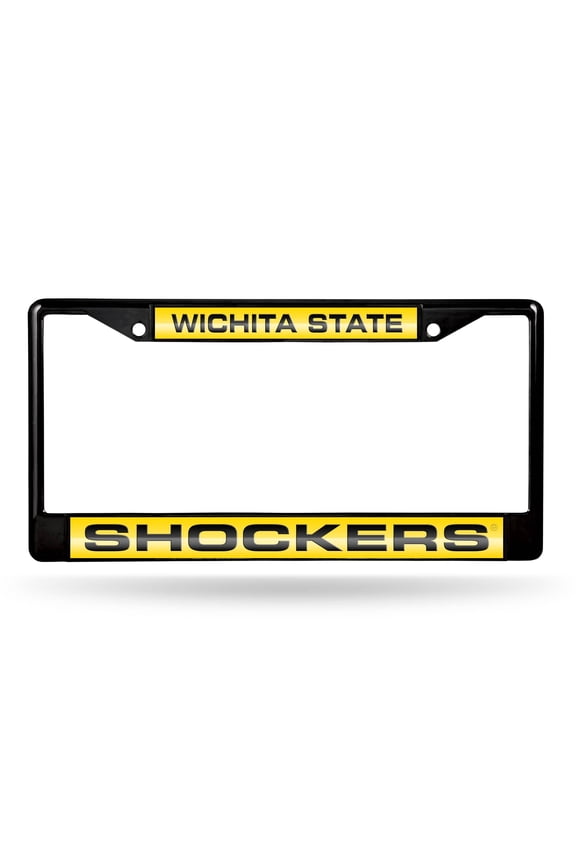 Wichita State Shockers Black Metal Laser Cut License Plate Frame