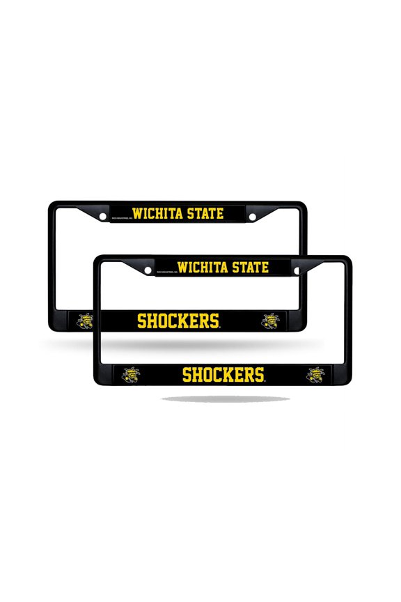 Wichita State Shockers Black Metal License Plate Frame - Set of 2 Frames
