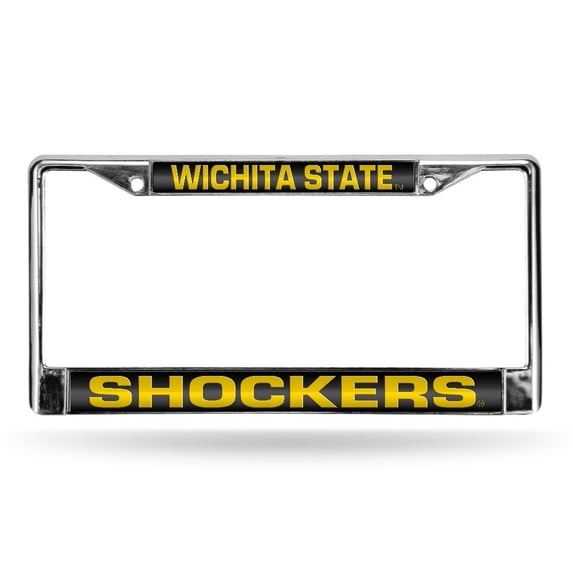 Wichita State Shockers Chrome Metal Laser Cut License Plate Frame