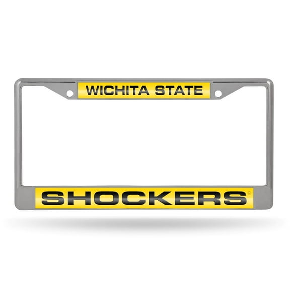 Wichita State Shockers Chrome Metal Laser Cut License Plate Frame