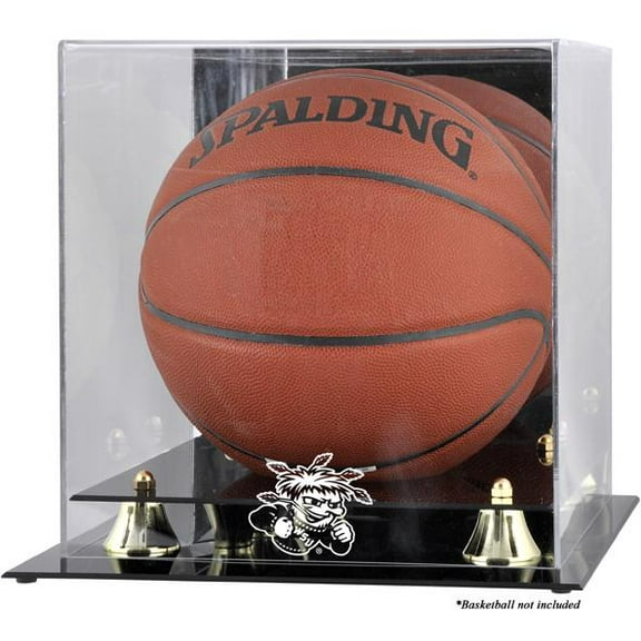 Wichita State Shockers Golden Classic Logo Basketball Display Case with Mirror Back