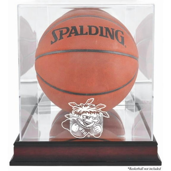 Wichita State Shockers Mahogany Antique Finish Basketball Display Case with Mirror Back