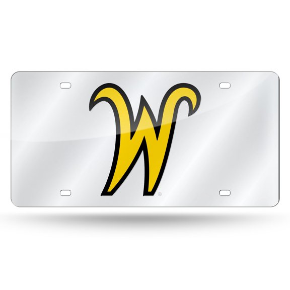 Wichita State Shockers Mirrored Laser Cut License Plate Laser Tag