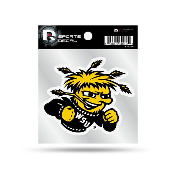 Wichita State Weeded Clear Backer Decal W/ Primary Logo (4"X4")