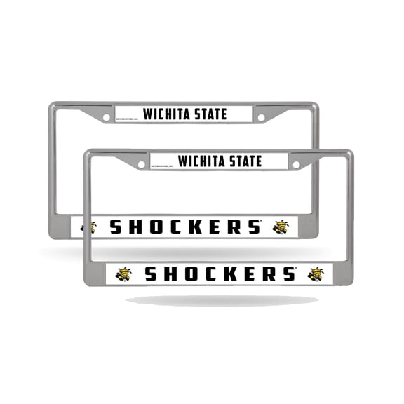 Wichita State Shockers (Set of 2) Chrome Metal License Plate Frames