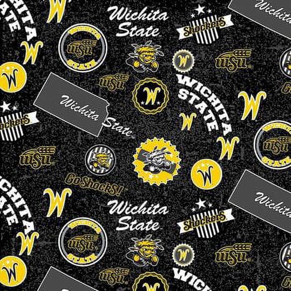 Wichita State University 100% Cotton Quilting Fabric 44" By The Yard