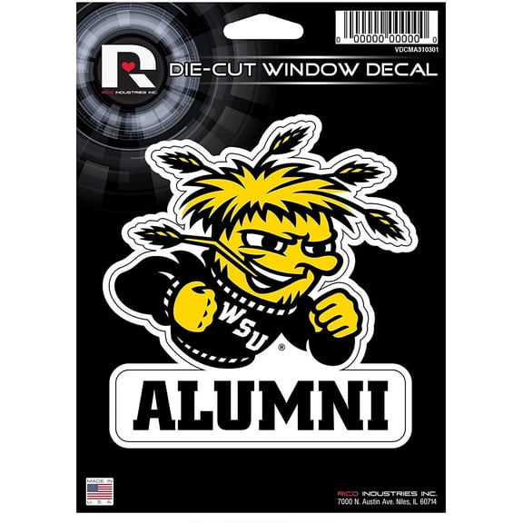Wichita State University Shockers Alumni 5 Inch Die Cut Flat Vinyl Decal Sticker Adhesive Backing