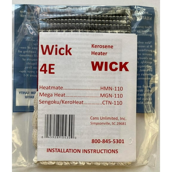 Wick #4E fits: Heatmate; HMN-110, Heat; MGN-110, Sengoku/KeroHeat; CTN-110