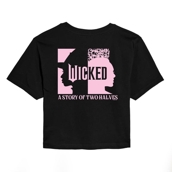 Wicked - A Story Of Two Halves - Juniors Cropped Graphic T-Shirt