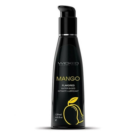Wicked Aqua Flavored Water Based Lubricant, Mango, 4 oz Gel