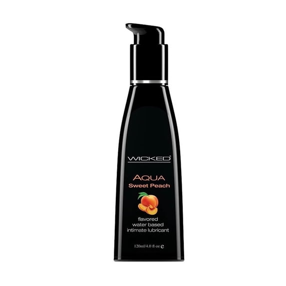 Wicked Aqua Flavored Water Based Lubricant - Sweet Peach - 4 oz