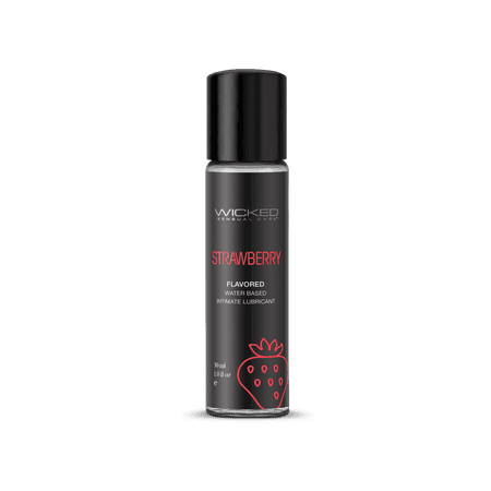 Wicked Aqua Flavored Water Based Personal Liquids Lubricant, Strawberry, 1 oz