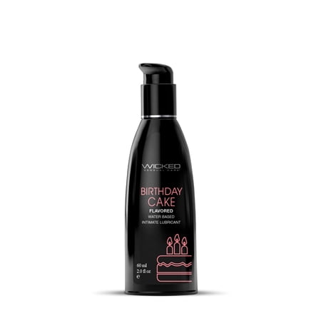 Wicked Aqua Flavored Water Based Personal Lubricant, Birthday Cake, 2 oz