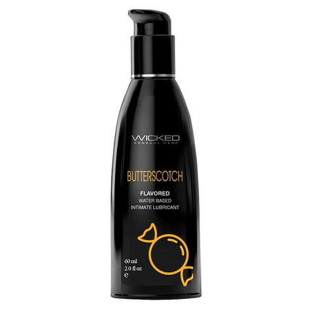 Wicked Aqua Flavored Water Based Personal Lubricant, Butterscotch, 2 oz,Water Based,Gel
