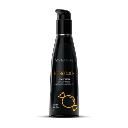 Wicked Aqua Flavored Water Based Personal Lubricant, Butterscotch, 4 oz Liquid
