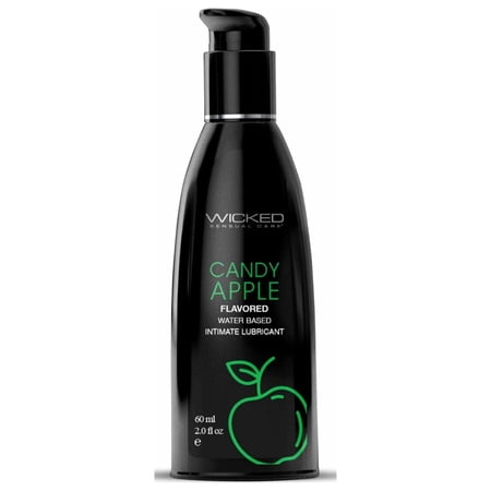 Wicked Aqua Flavored Water Based Personal Lubricant, Candy Apple, 2 oz, Liquid