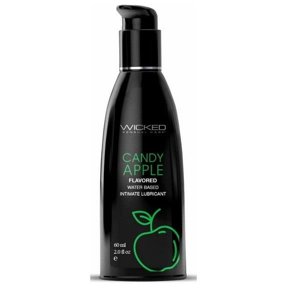 Wicked Aqua Flavored Water Based Personal Lubricant, Candy Apple, 2 oz, Liquid