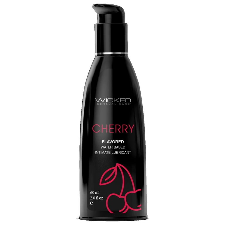 Wicked Aqua Flavored Water Based Personal Lubricant Gel, Cherry, 2 oz