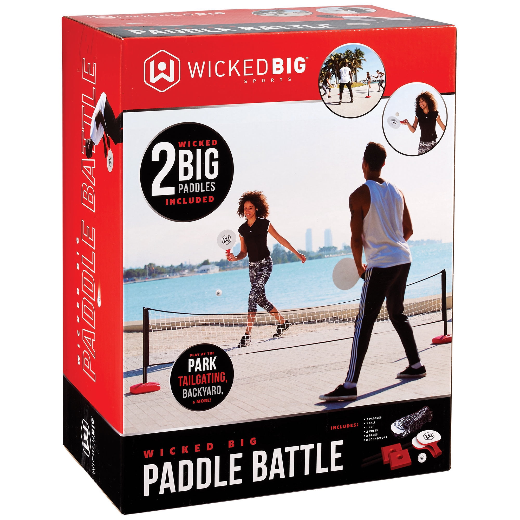 Wicked Big Sports: Paddle Battle Set - Oversized Ping Pong & Pickleball Outdoor Game Kit, 2 Players, Sports Activity For Yard-Beach-Park-Tailgating
