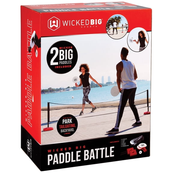 Wicked Big Sports: Paddle Battle Set - Oversized Ping Pong & Pickleball Outdoor Game Kit, 2 Players, Sports Activity For Yard-Beach-Park-Tailgating