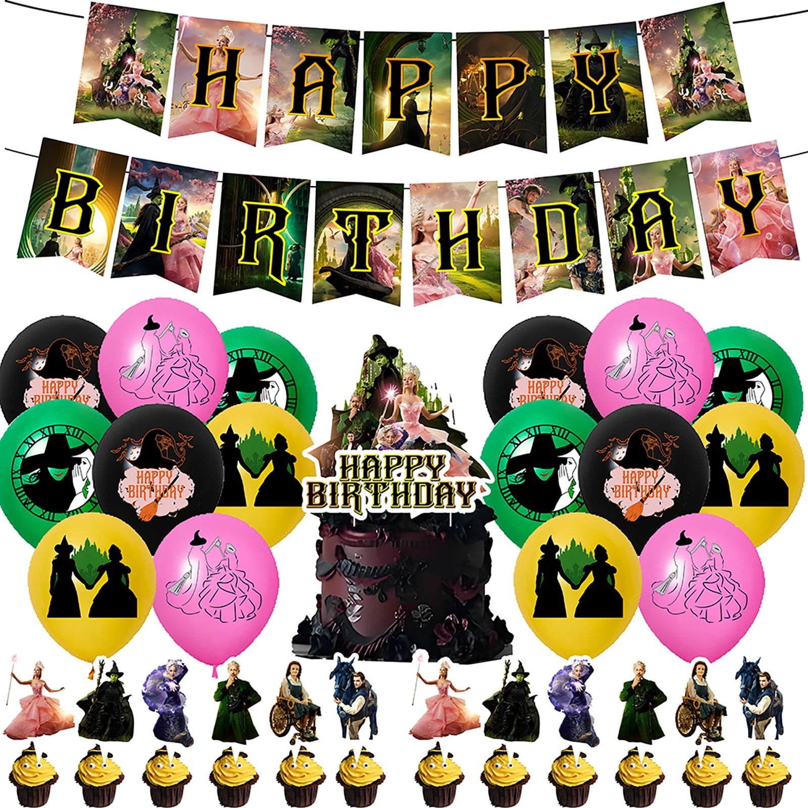 Wicked Wizard Happy Birthday Banner – 15 Panels + 2 End Pieces – Wizard-Themed Party Decorations - View #8