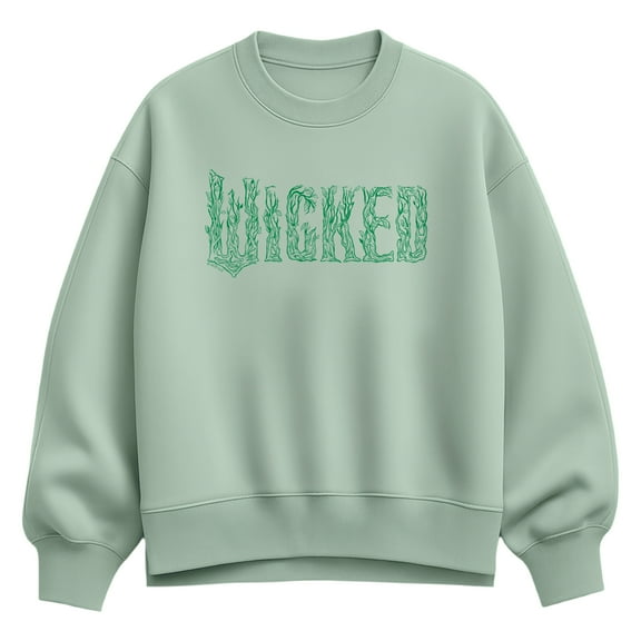 Wicked -  Branch Logo - Ladies Oversized Fleece Crew Sweatshirt