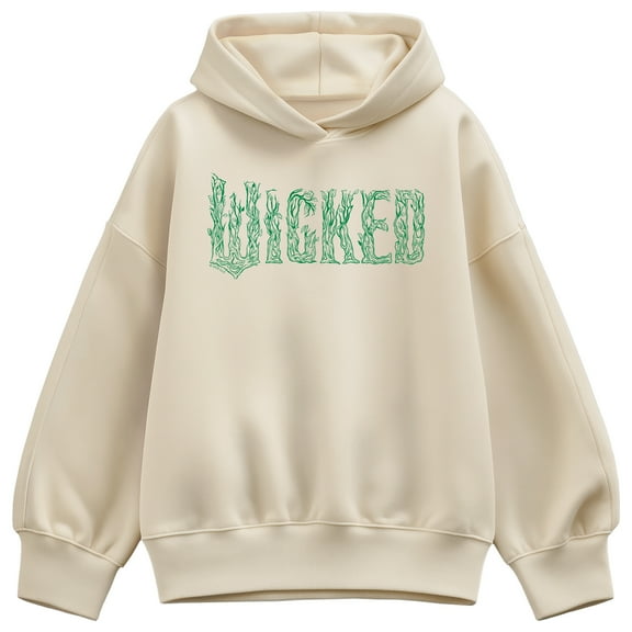 Wicked -   Branch Logo - Ladies Oversized Fleece Hoodie Sweatshirt