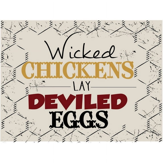 Wicked Chickens Lay Deviled Eggs Metal Sign