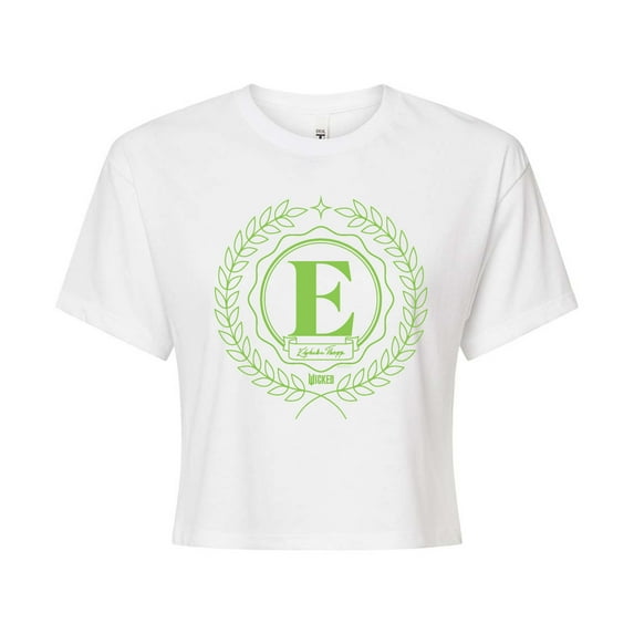 Wicked - Collegiate Elphaba - Juniors Cropped Graphic T-Shirt