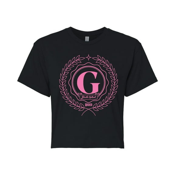 Wicked - Collegiate Glinda - Juniors Cropped Graphic T-Shirt
