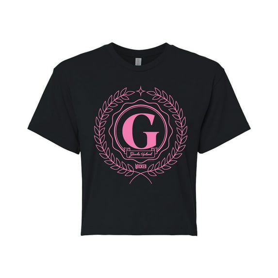 Wicked - Collegiate Glinda - Juniors Cropped Graphic T-Shirt