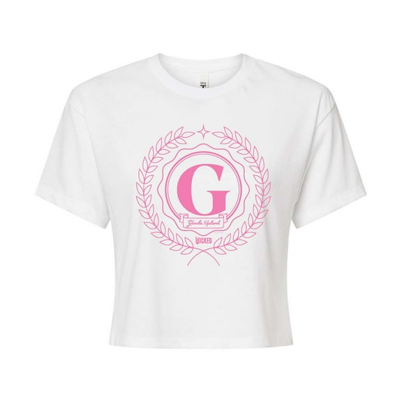 Wicked - Collegiate Glinda - Juniors Cropped Graphic T-Shirt