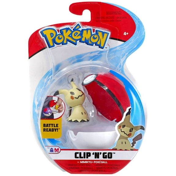 Pokemon Clip N Go Mimikyu and Luxury Ball - Includes 2 inch Battle Figure and Luxury Ball Accessory