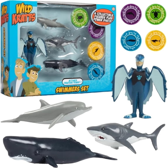 Wicked Cool Toys Wild Kratts 4-Pack Creature Power Action Figure, Swimmers