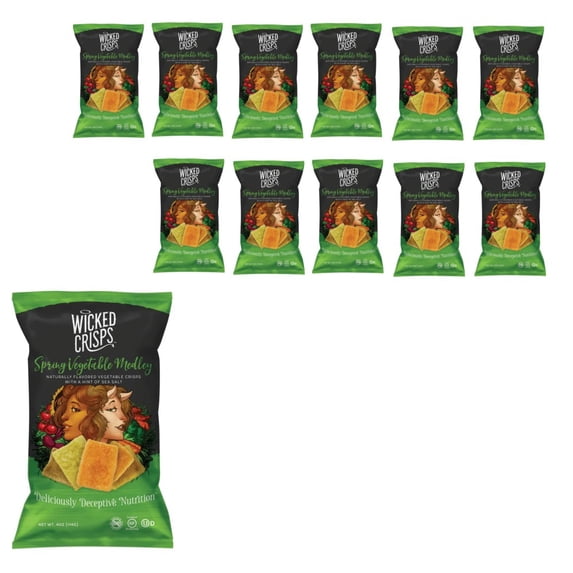 Wicked Crisps Sea Salt Vegetable Medley Crisps Vegan 4 OZ, 12 Pack