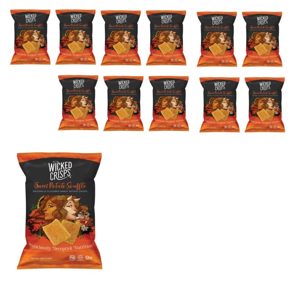 Wicked Crisps Sweet Potato Souffle Crisps 4 OZ, 12 Pack