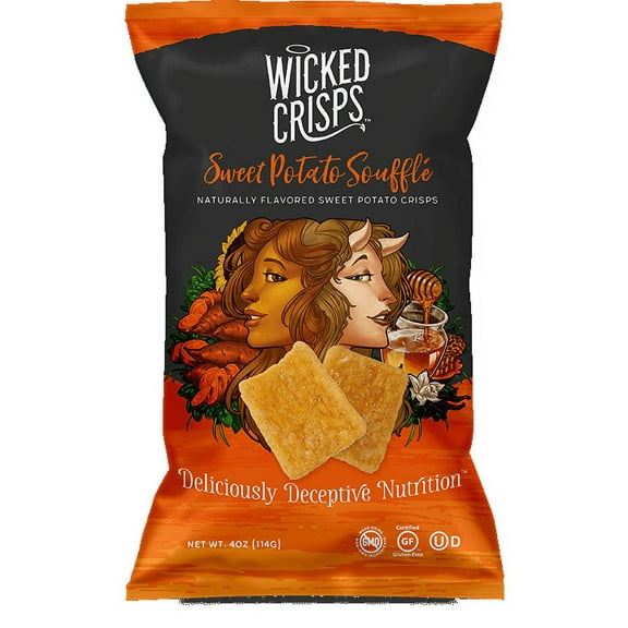 Wicked Crisps Sweet Potato Souffle - Naturally flavored Sweet Potato Crisps : 4oz / 4pk
