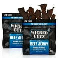 thumbnail image 1 of Wicked Cutz Premium Tender Beef Jerky, High Quality, Original Peppered, 12g Protein, 2.75 oz, 2-Pack, 1 of 7