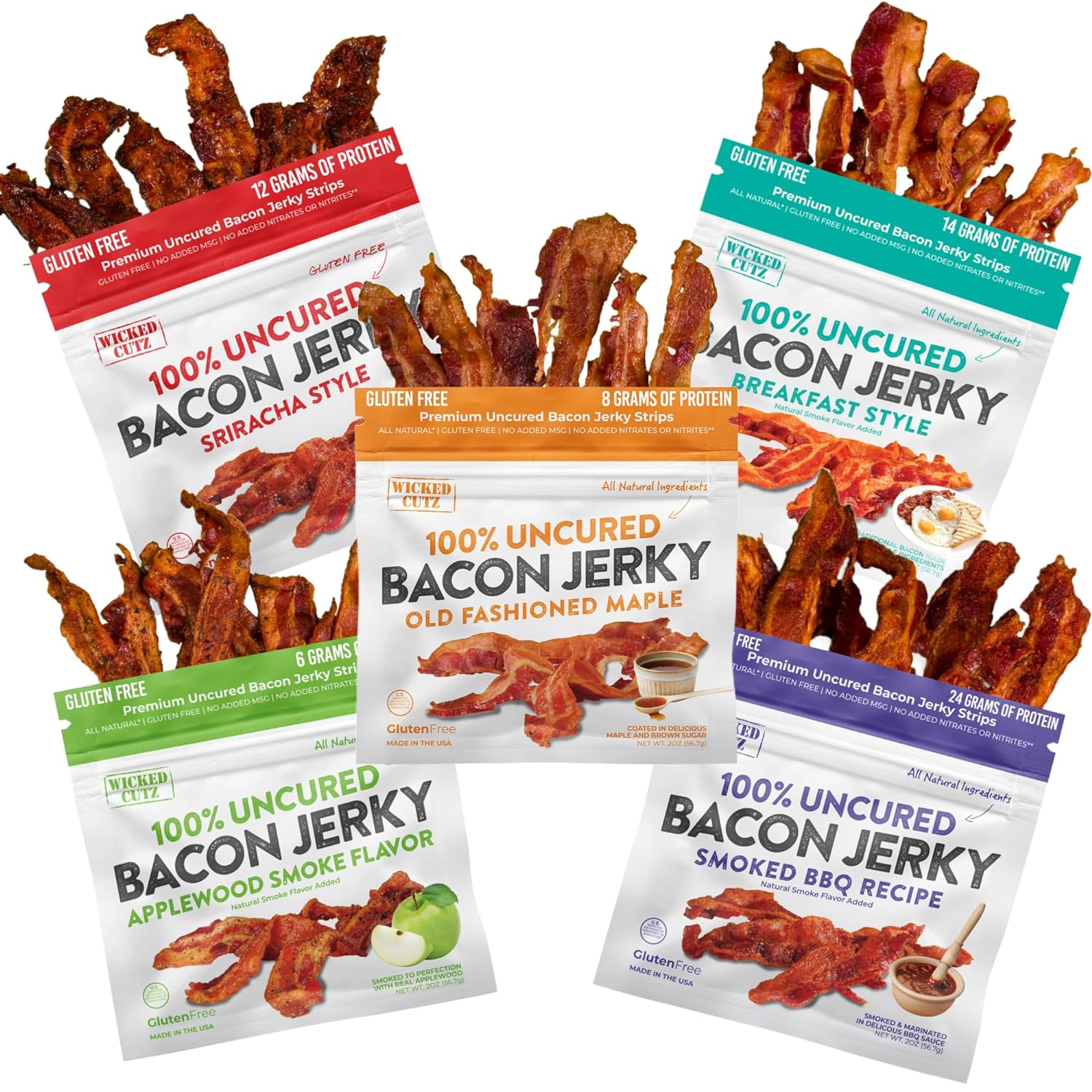 Great Value Hickory Smoked Maple Flavored Bacon Jerky Jumbo Bag, 5.85