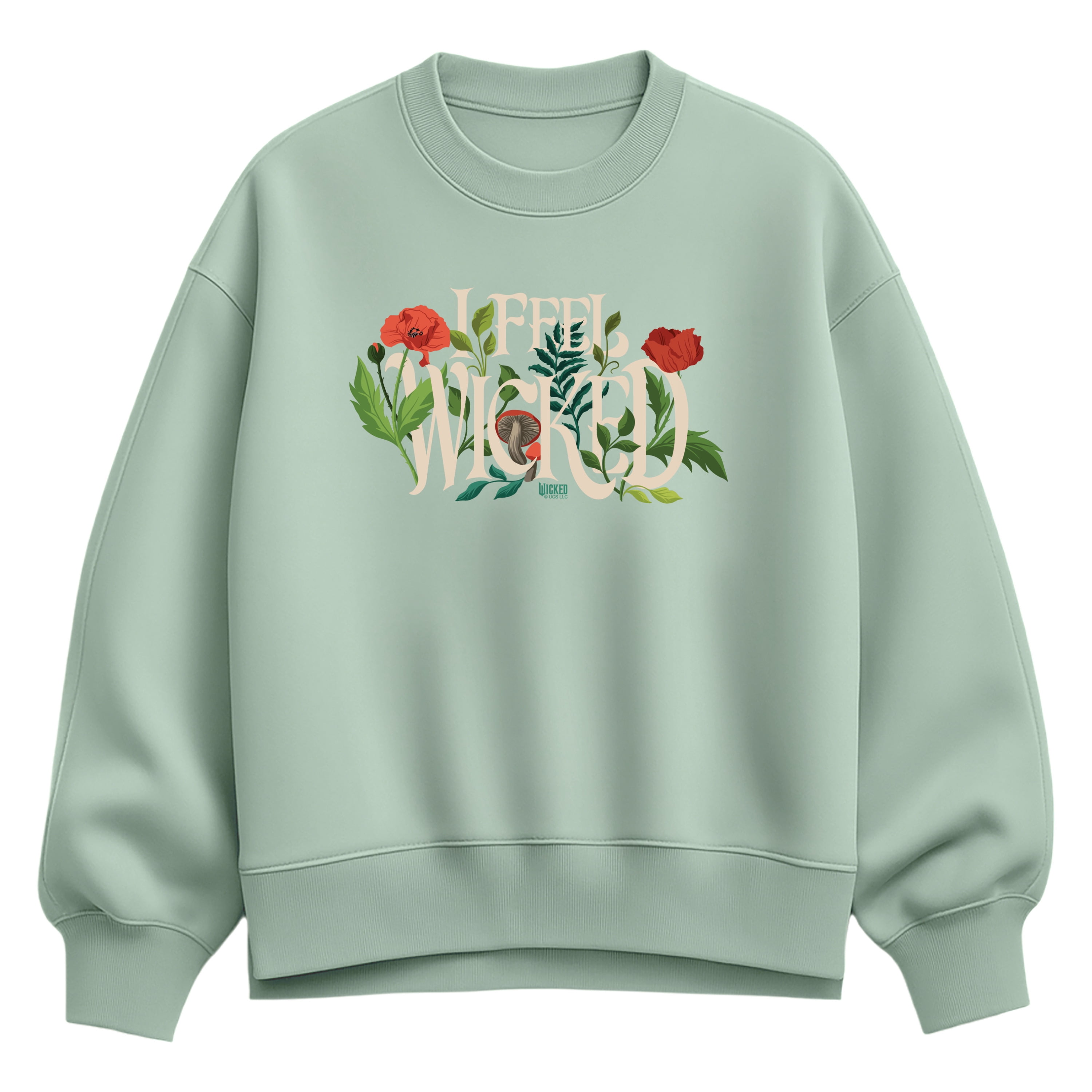 Wicked - Floral Wicked Logo - Ladies Oversized Fleece Hoodie Sweatshirt main image 1
