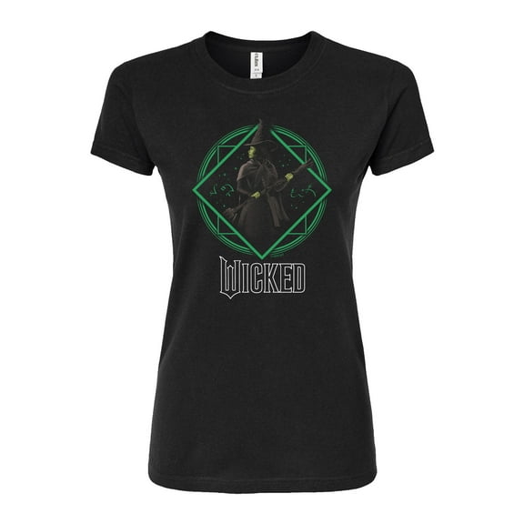 Wicked - Elphaba And Broomstick - Juniors Fitted Graphic T-Shirt