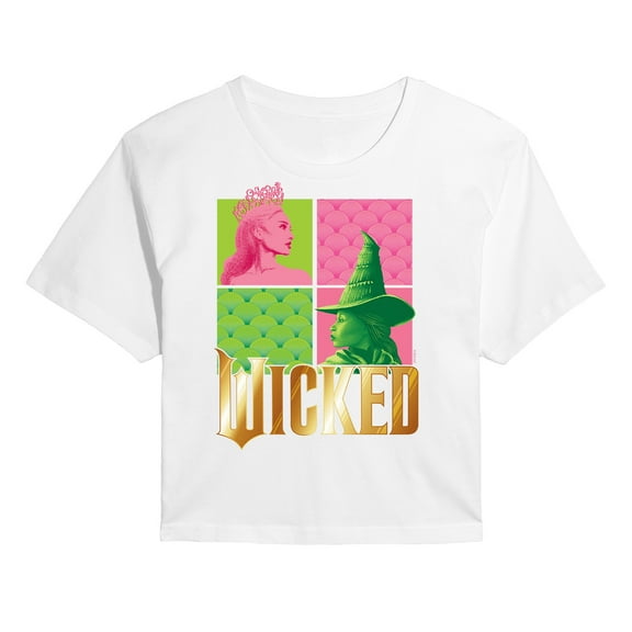 Wicked - Elphaba And Glinda Logo - Juniors Cropped Graphic T-Shirt